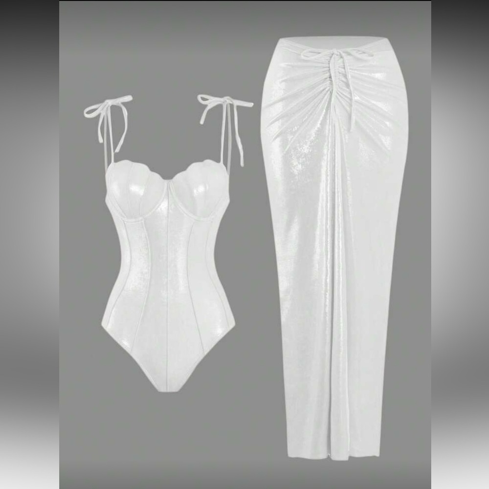 Brand New Elegant White Corset and Skirt Set